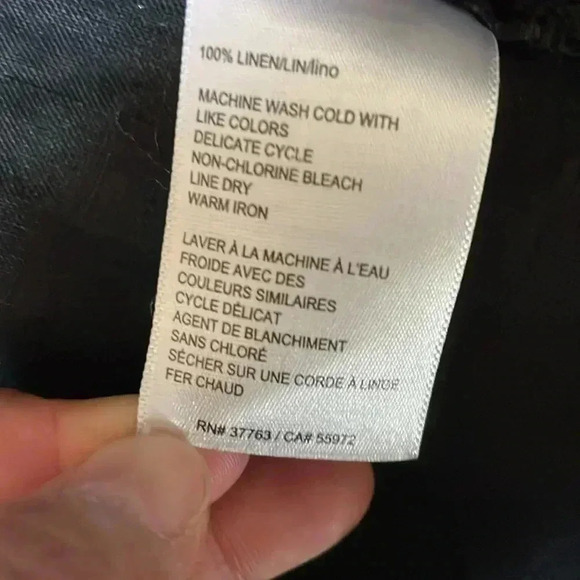 Rafaella Black  Linen SS Women Shirt- SZ XL - Picture 3 of 6